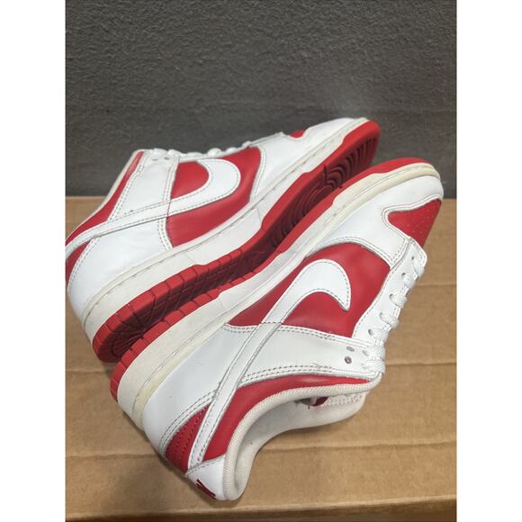 Nike Dunk Low Championship Red Sneaker Mens Size 8 White Red Leather DD1391-600 main image 9